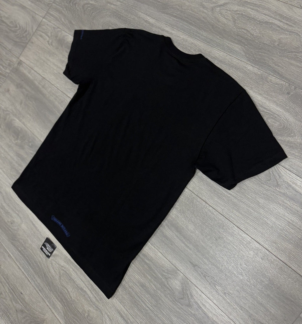 Size Large - Chrome Hearts Blue Neck Logo T-Shirt ' Black ' | BRAND NEW!
