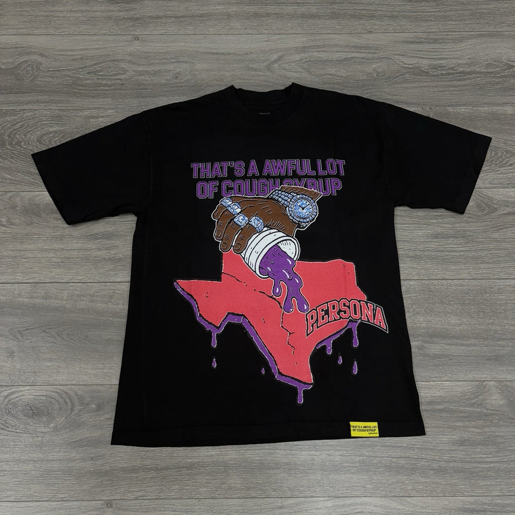 Size S - That’s A Awful Lot Of Cough Syrup X Persona T-Shirt ' Black ' | NEW!