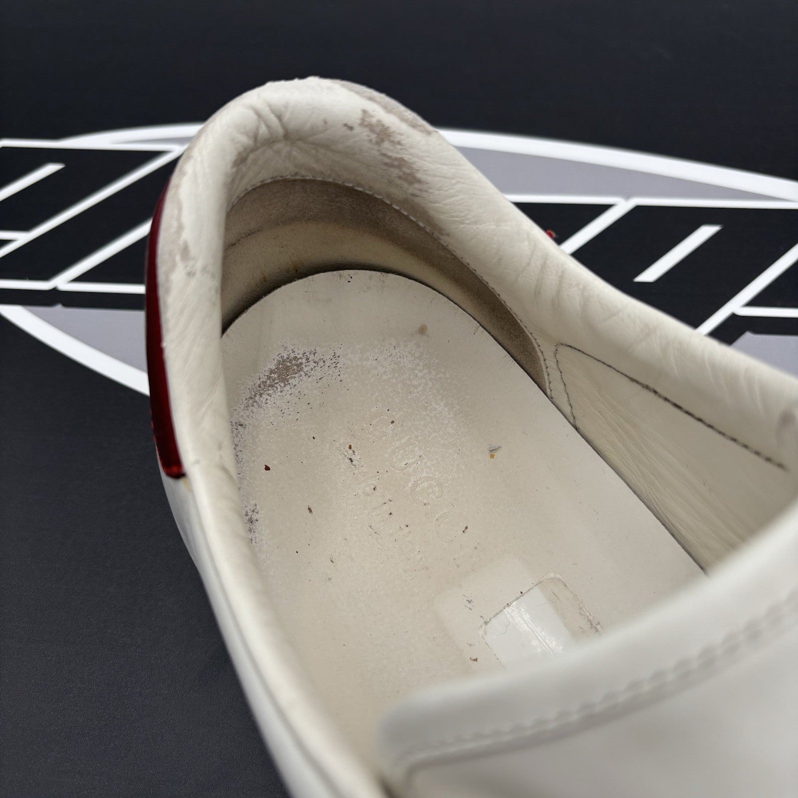 Size 9 G (9.5 US) - Gucci Ace Leather  With Strap ' White '