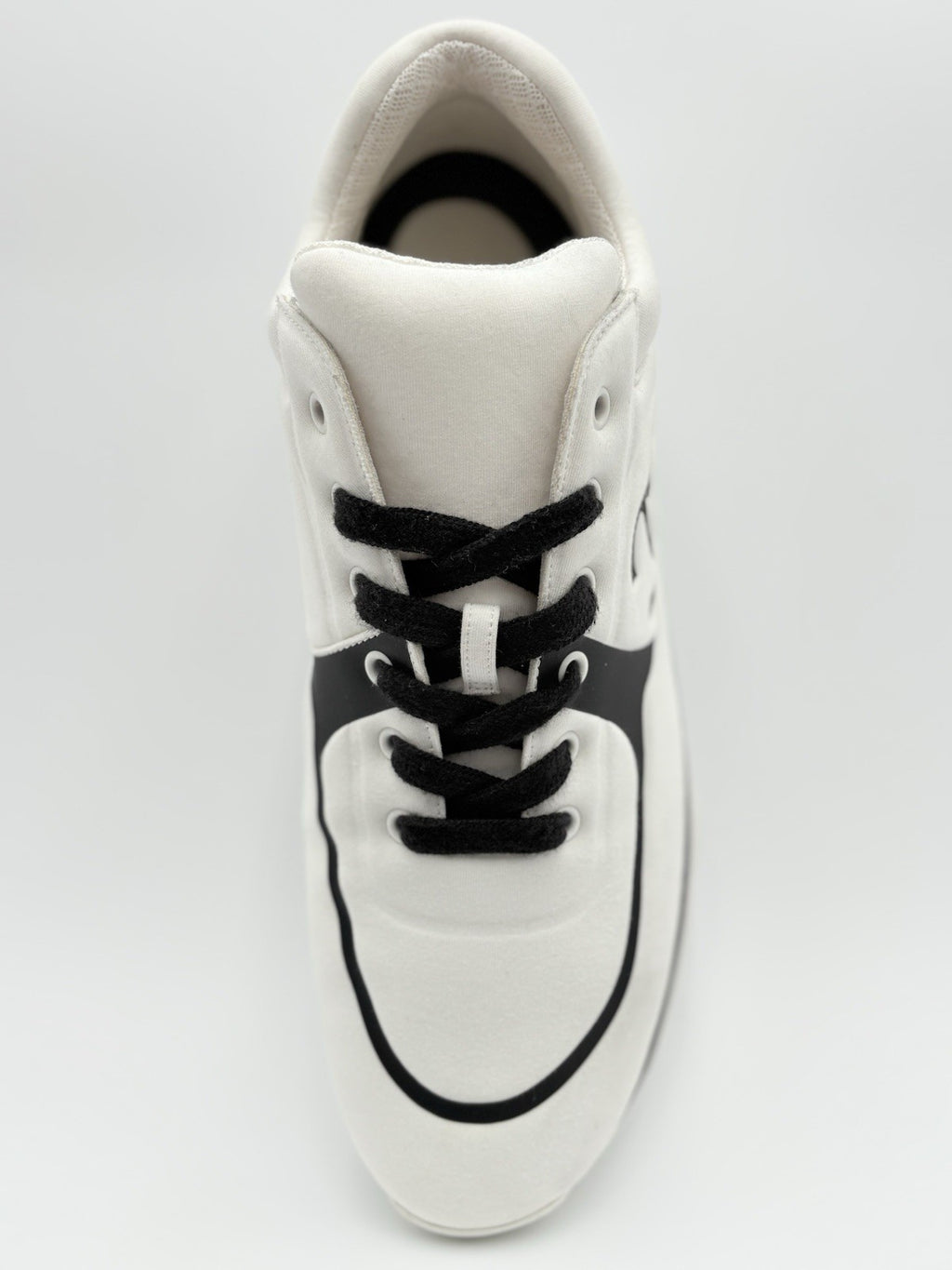 Size 45 (12 US) Chanel Nylon & Suede Low Top ' White Black ' | SUPER CLEAN!