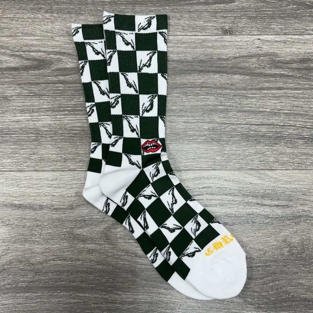 Size Large (9-13 US) - Chrome Hearts Matty Boy 99 Eye Socks ' Green ' | NEW!