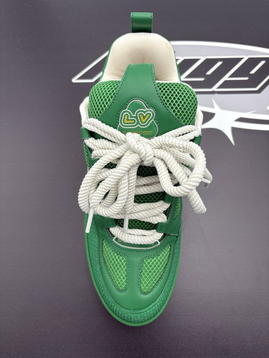 Size 8 LV (9-9.5 US) - Louis Vuitton Skate ' Green White ' | SUPER CLEAN!