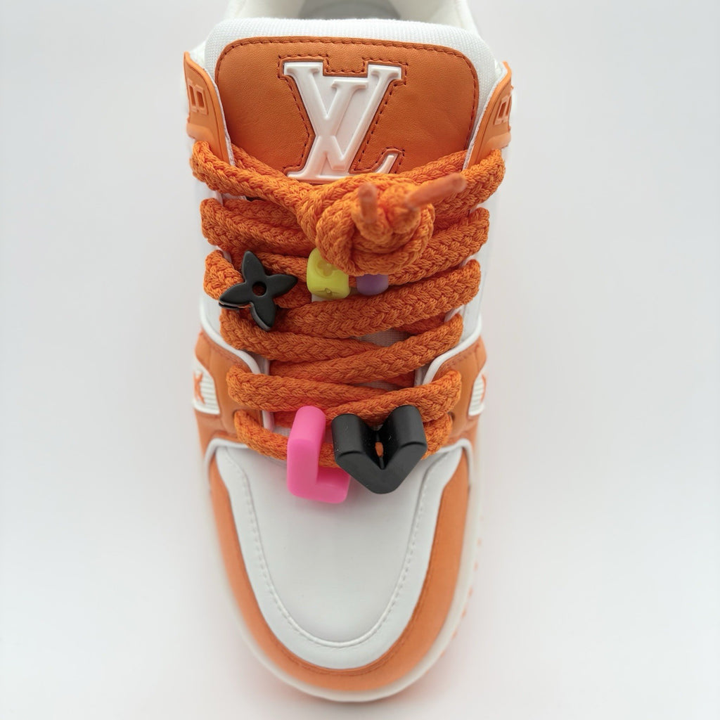 Size 7 LV (8-8.5 US) - Louis Vuitton Maxi ' Orange White ' | SUPER CLEAN!