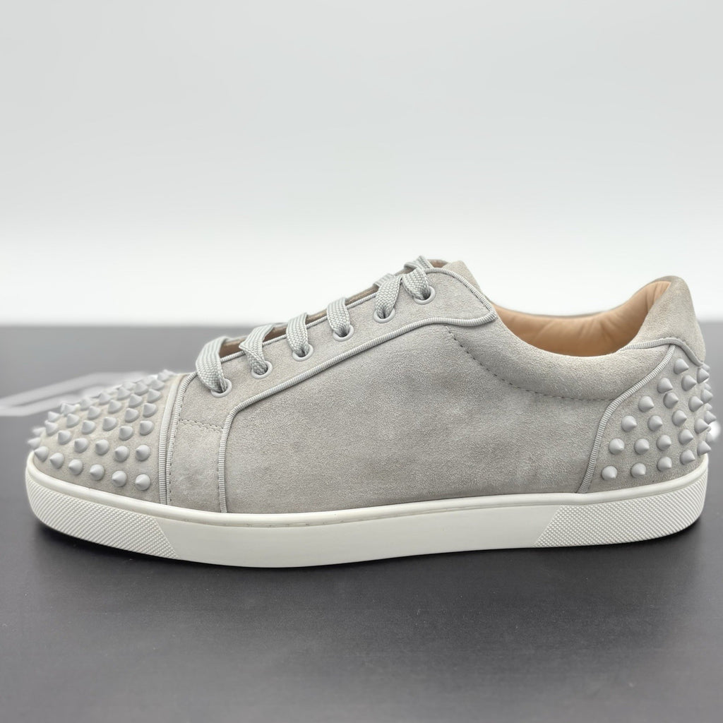 Size 45 (12 US) Christian Louboutin Suede Louis Spikes ' Grey ' | SUPER CLEAN!