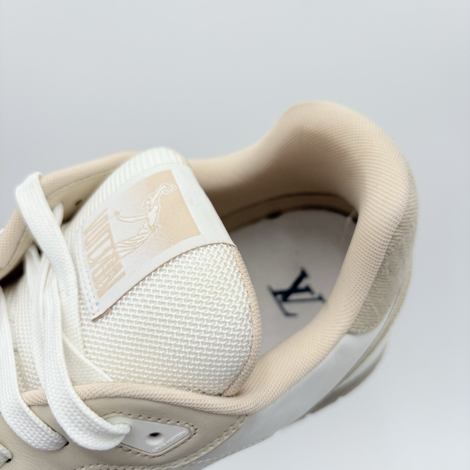 Size 12 LV (13-13.5 US) Louis Vuitton Trainer Strap ' Beige ' | GREAT CONDITION!