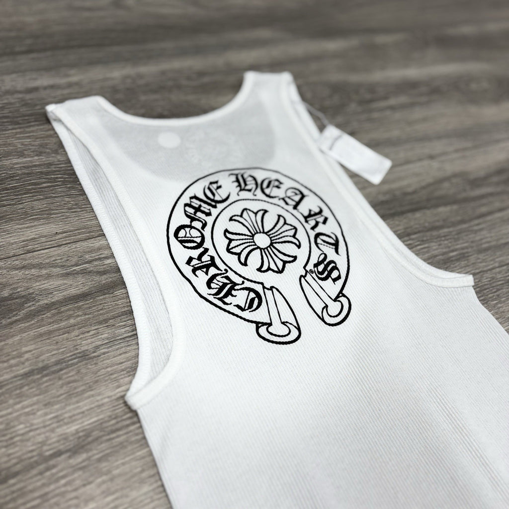 Size Medium - Chrome Hearts Horseshoe Tank Top ' White Black ' BRAND NEW!