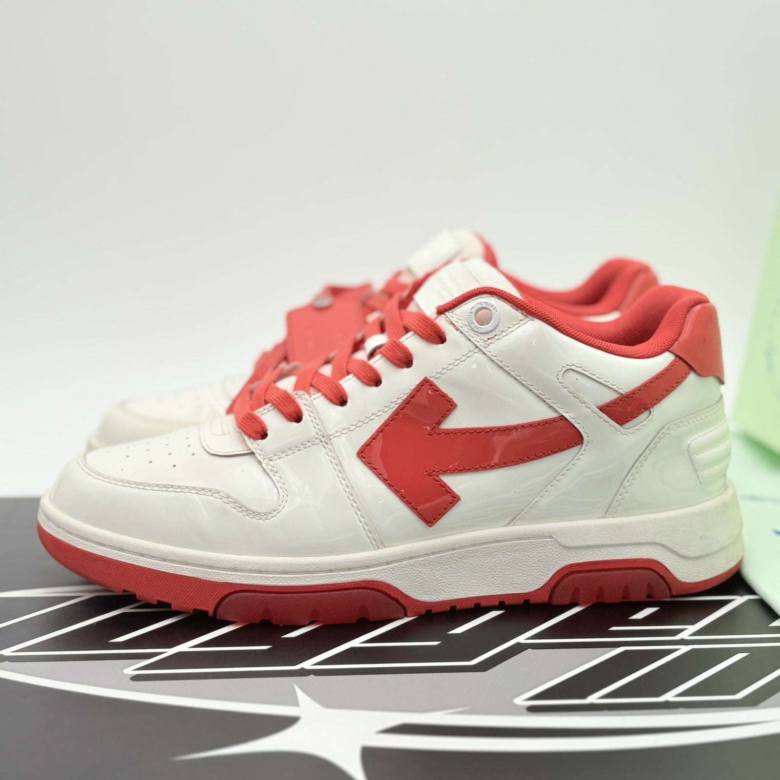 Size 42 (9 US) Off White Out of Office Patent Leather ' White Red ' | GREAT COND