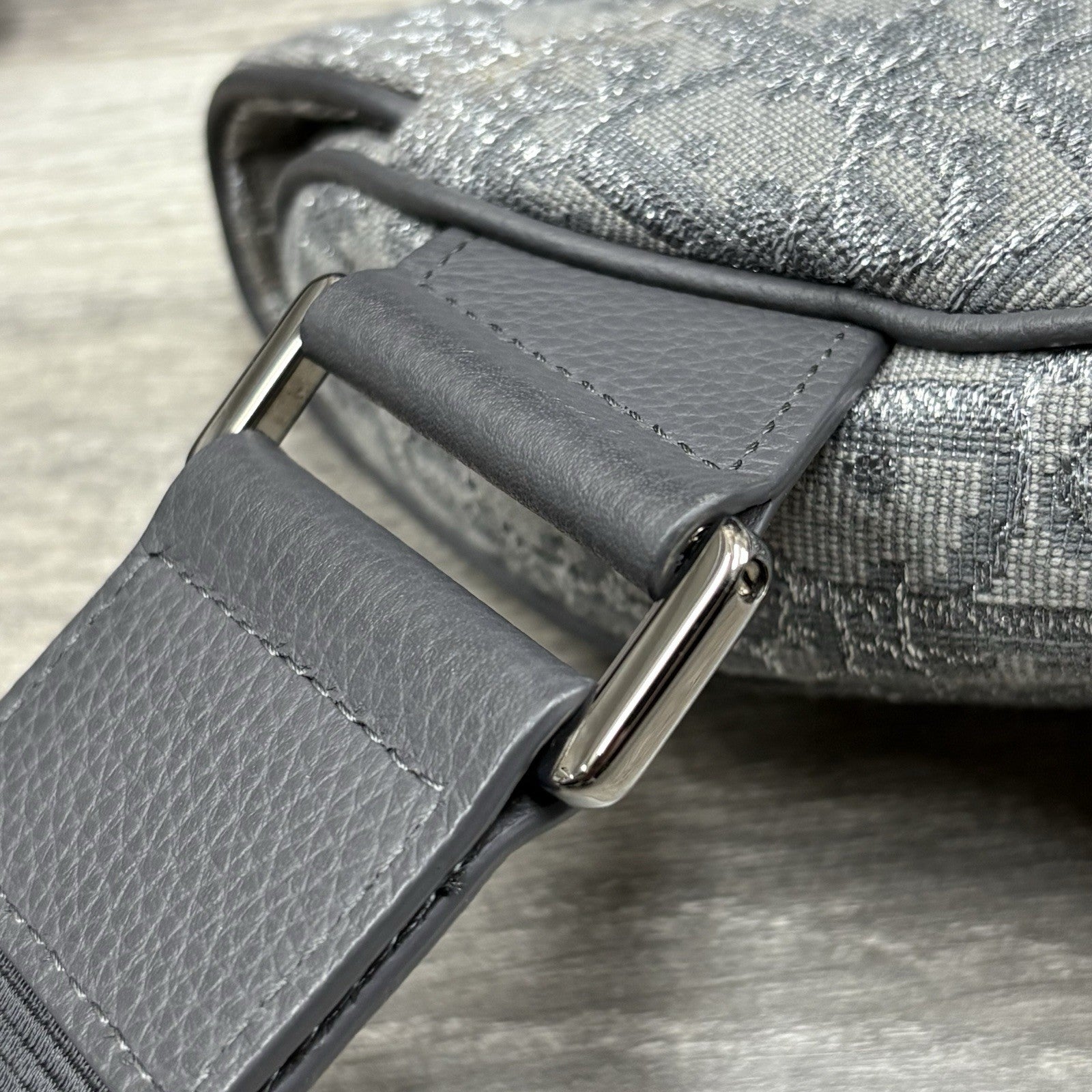 Christian Dior Ruthenium Oblique Saddle Bag ' Grey ' | SUPER CLEAN!