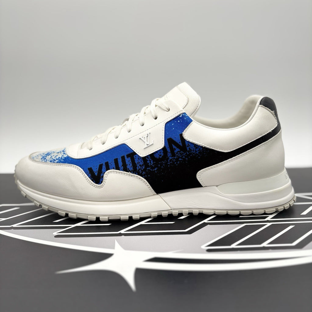 Size 9.5 LV (10-10.5 US) Louis Vuitton Run Away Sneaker ' White, Blue ' | GREAT!