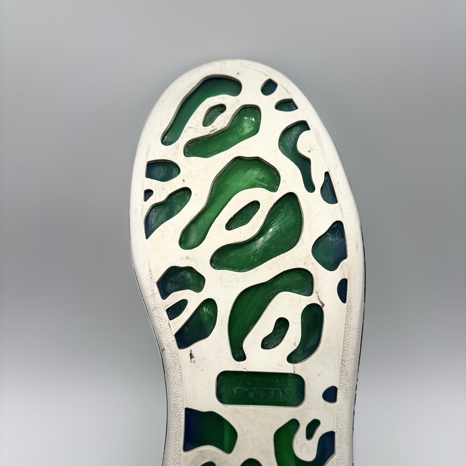Size 45 (12 US) Alexander McQueen ' Transparent Sole White, Lime '