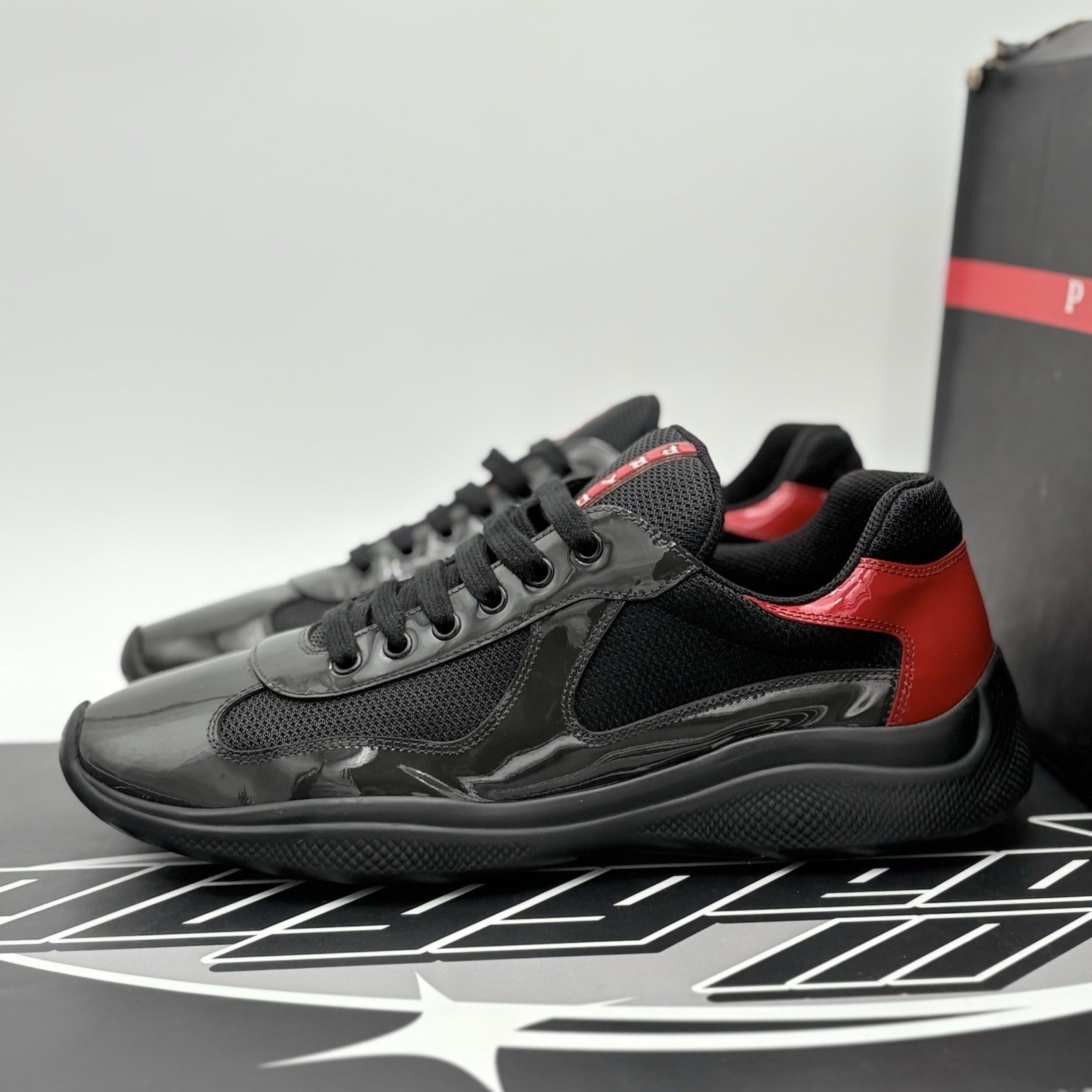 Size 10 UK (11 US) - Prada Americas Cup ' Anthracite Red ' | EXCELLENT CONDITION