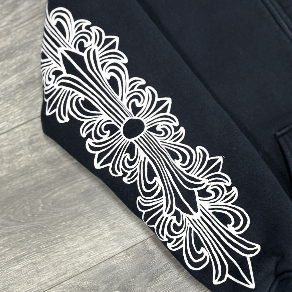 Size S - Chrome Hearts Thermal Foti Zip Up Hoodie ' Black ' | SUPER CLEAN!