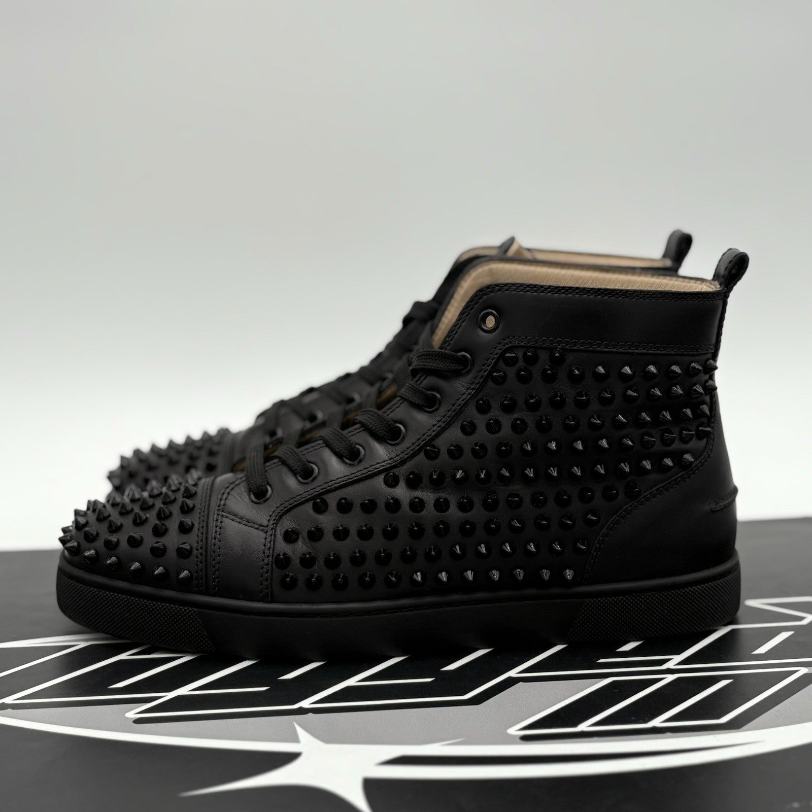 Size 43 (10 US) Christian Louboutin High Spikes ' Black ' | GREAT CONDITION!