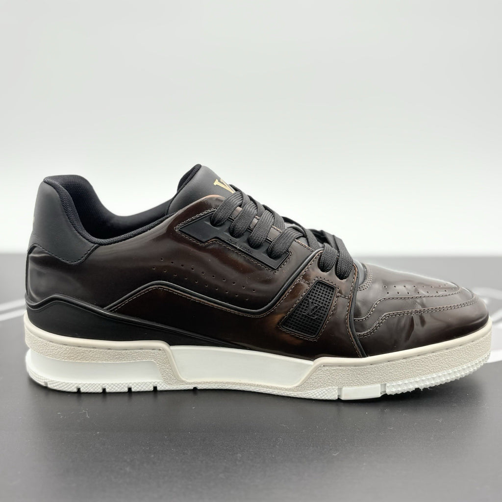 Size 7.5 LV (8.5-9 US) Louis Vuitton Trainer ' Brown Patent ' | SUPER CLEAN!