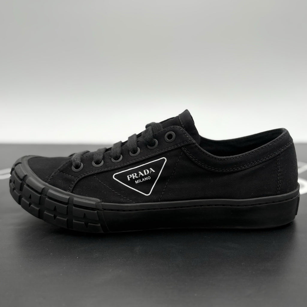 Size 9 UK (10 US) - Prada Gaberdine Wheel Low ' Black ' | GREAT CONDITION!