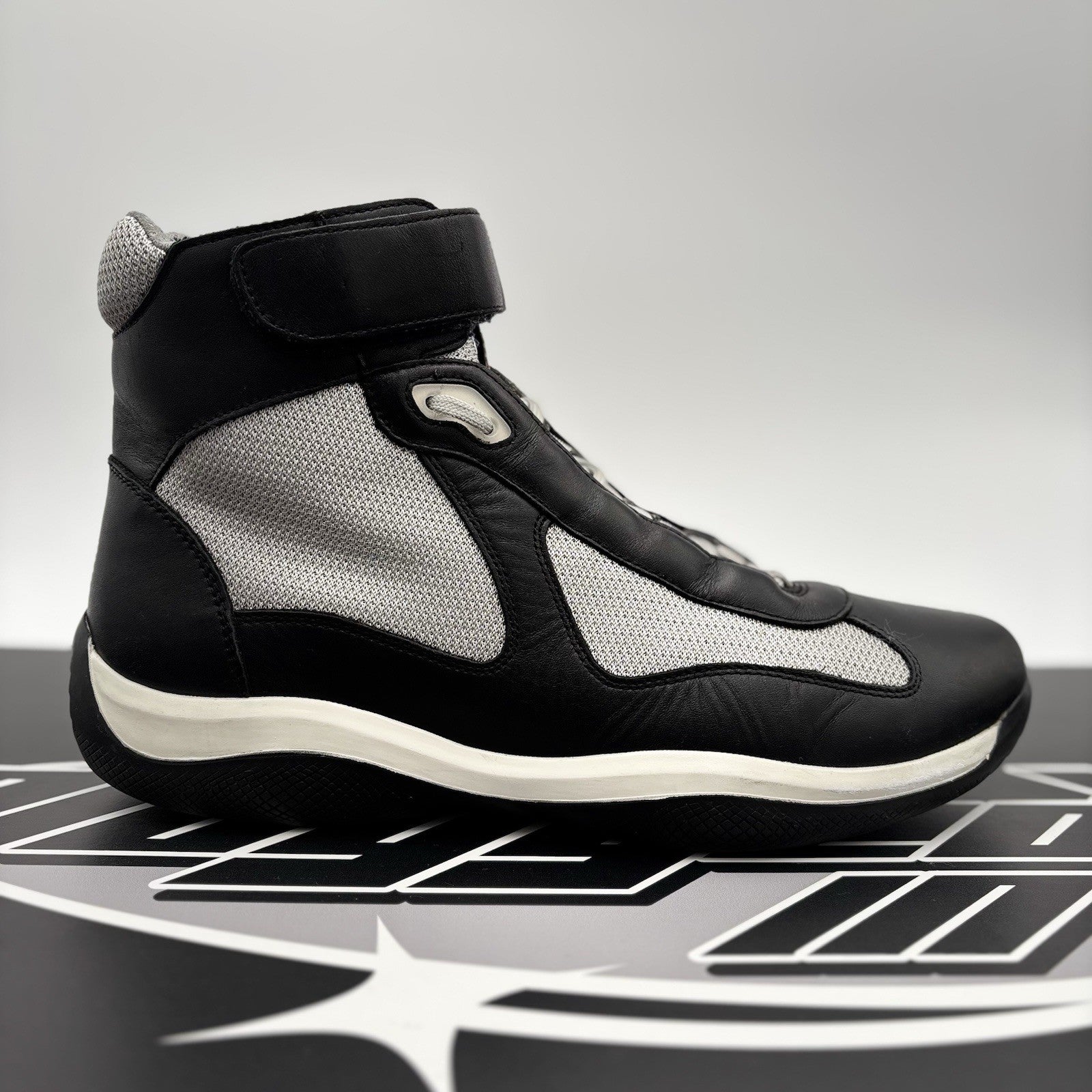 Size 8 UK (9 US) - Prada Cup High Top ‘ Black, Grey ‘