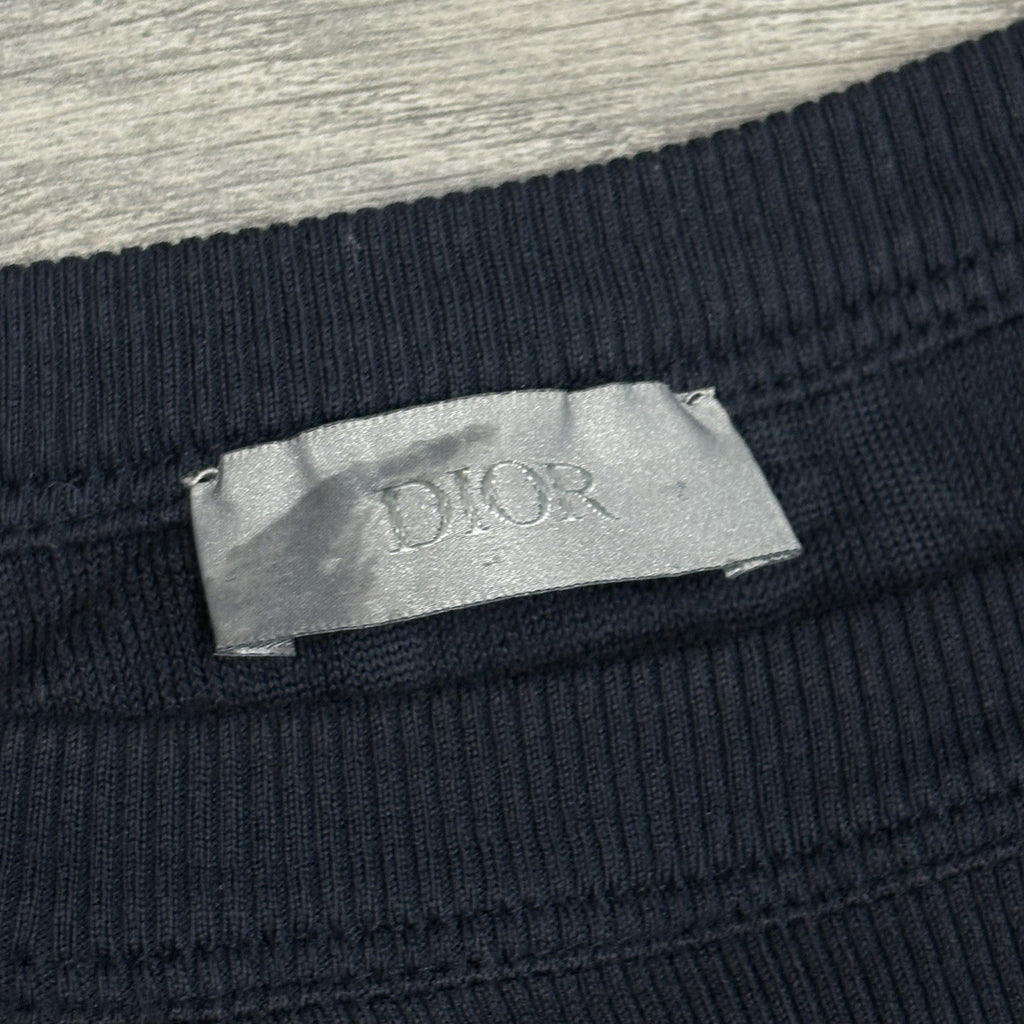Size S - Dior Oblique Relaxed Fit Terry Cotton Jacquard T-Shirt ' Navy ' | CLEAN