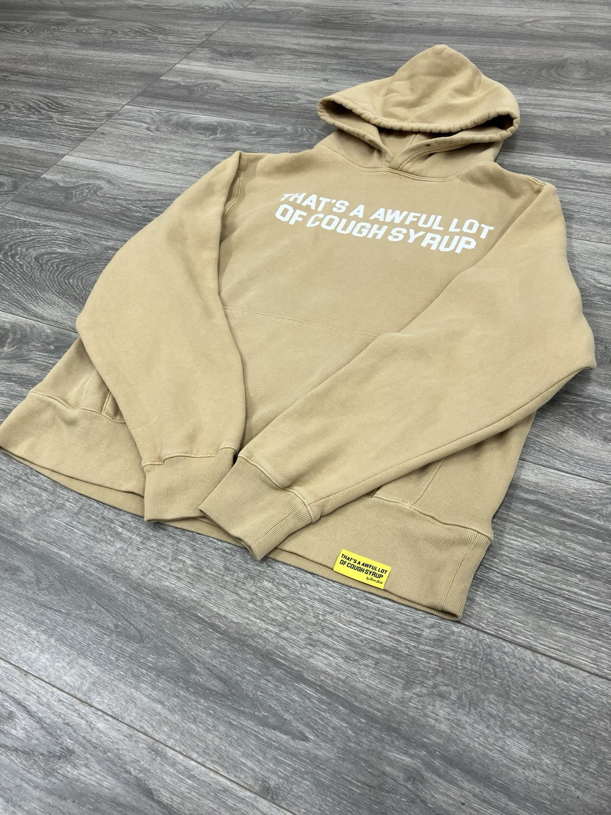 Size Large - Thats A Afwful Lot Of Cough Syrup Hoodie ' Tan '