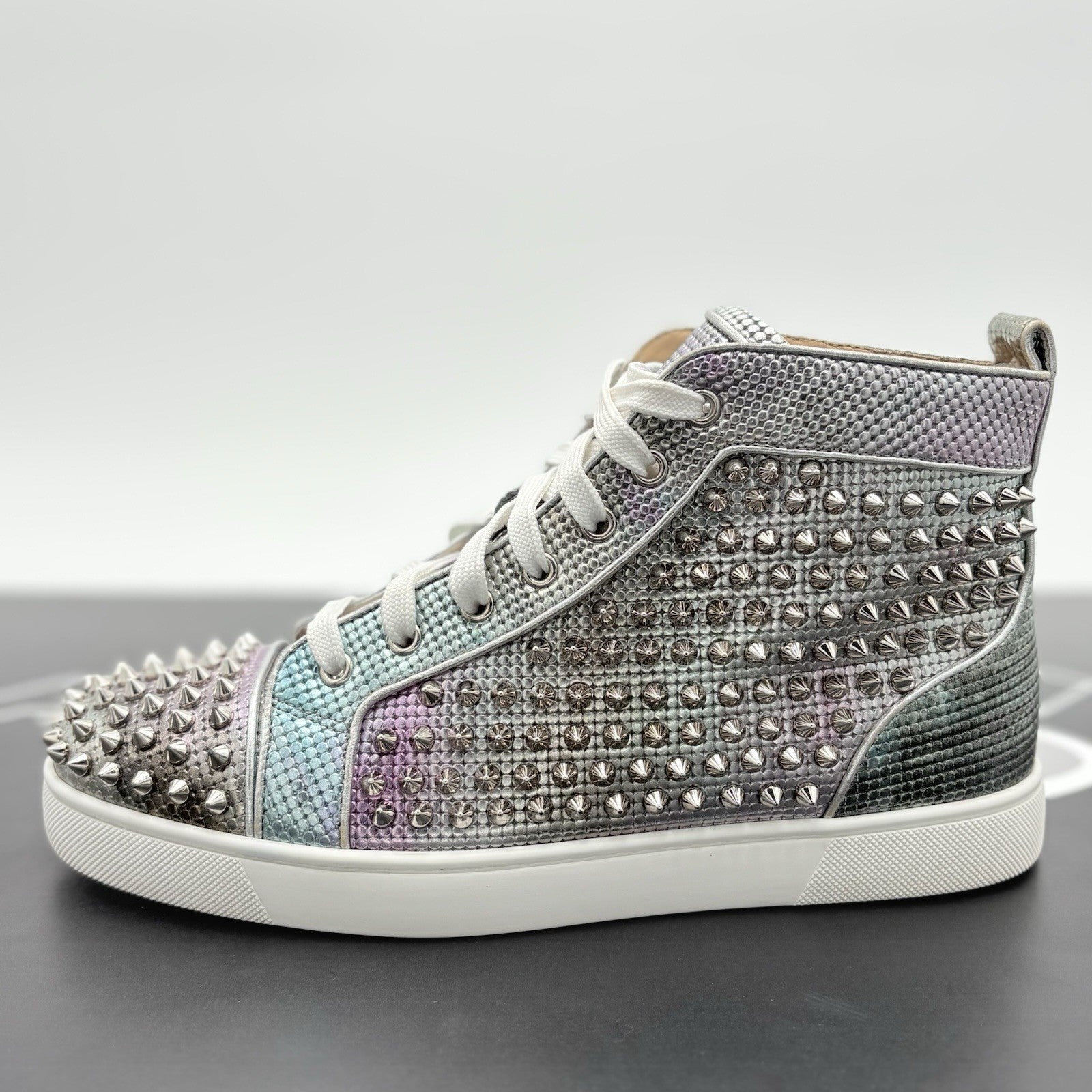 Size 41 (8 US) -Christian Louboutin Spikes ' Multi Silver ' | GREAT CONDITION!