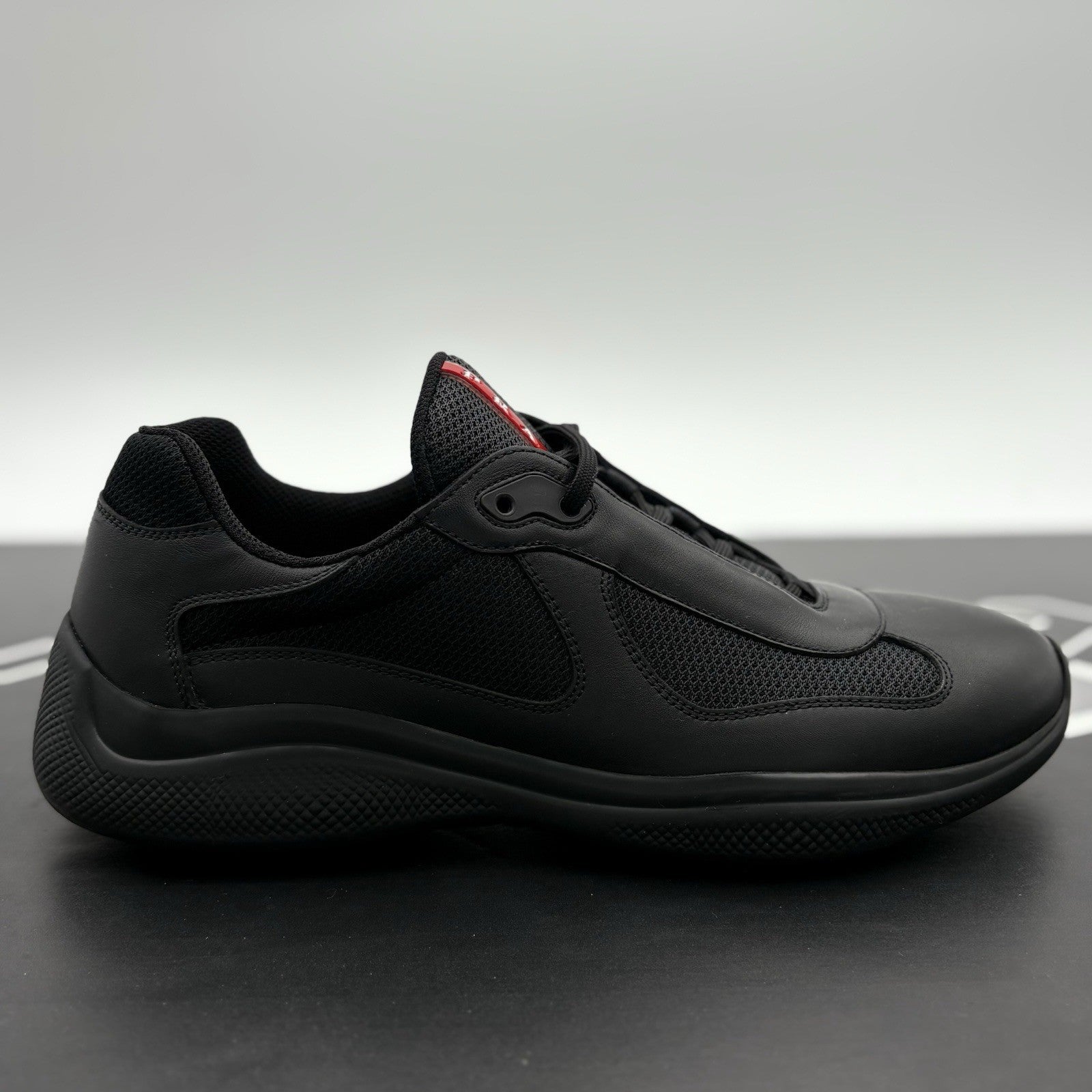 Size 7 UK (8 US) - Prada Americas Cup ' Black Leather ' | ONLY WORN 1x