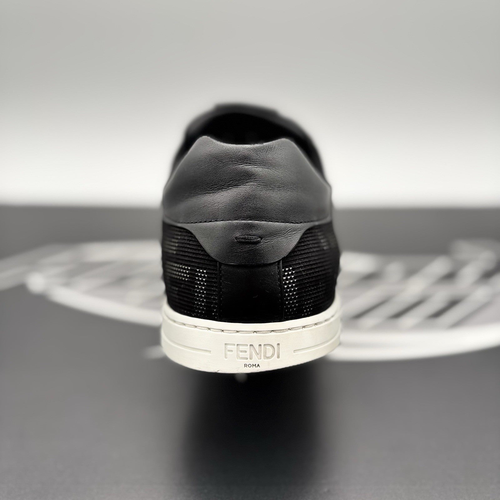 Size 12 UK (13 US) - Fendi FF Flash Logo Low ‘ Monogram Black ‘