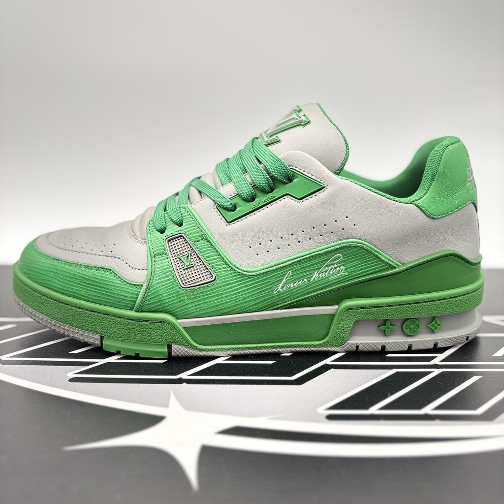 Size 10 LV (11-11.5 US) - Louis Vuitton Trainer ' Green Grey' | GOOD CONDITION!
