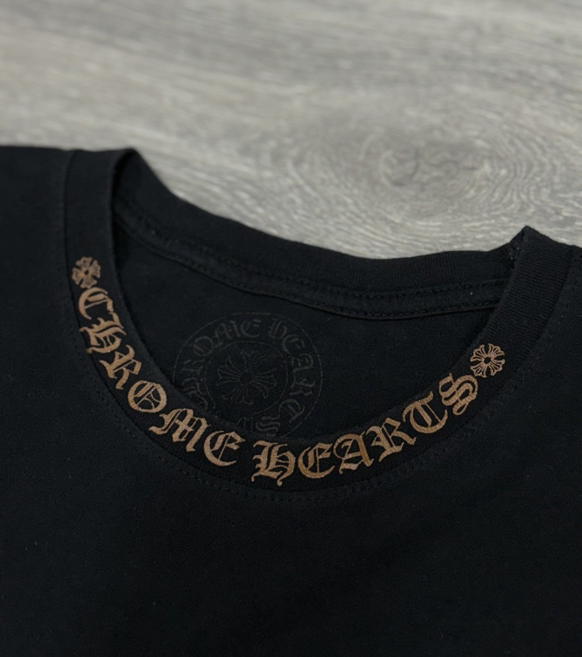 Size Large - Chrome Hearts Collar Print T-Shirt ' Black Brown ' | SUPER CLEAN!
