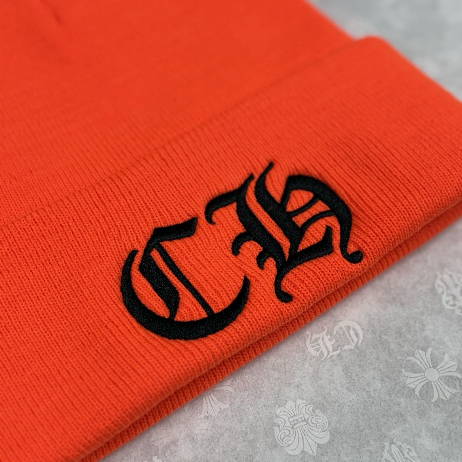 Chrome Hearts CH Logo Beanie ' Orange Black ' | BRAND NEW!