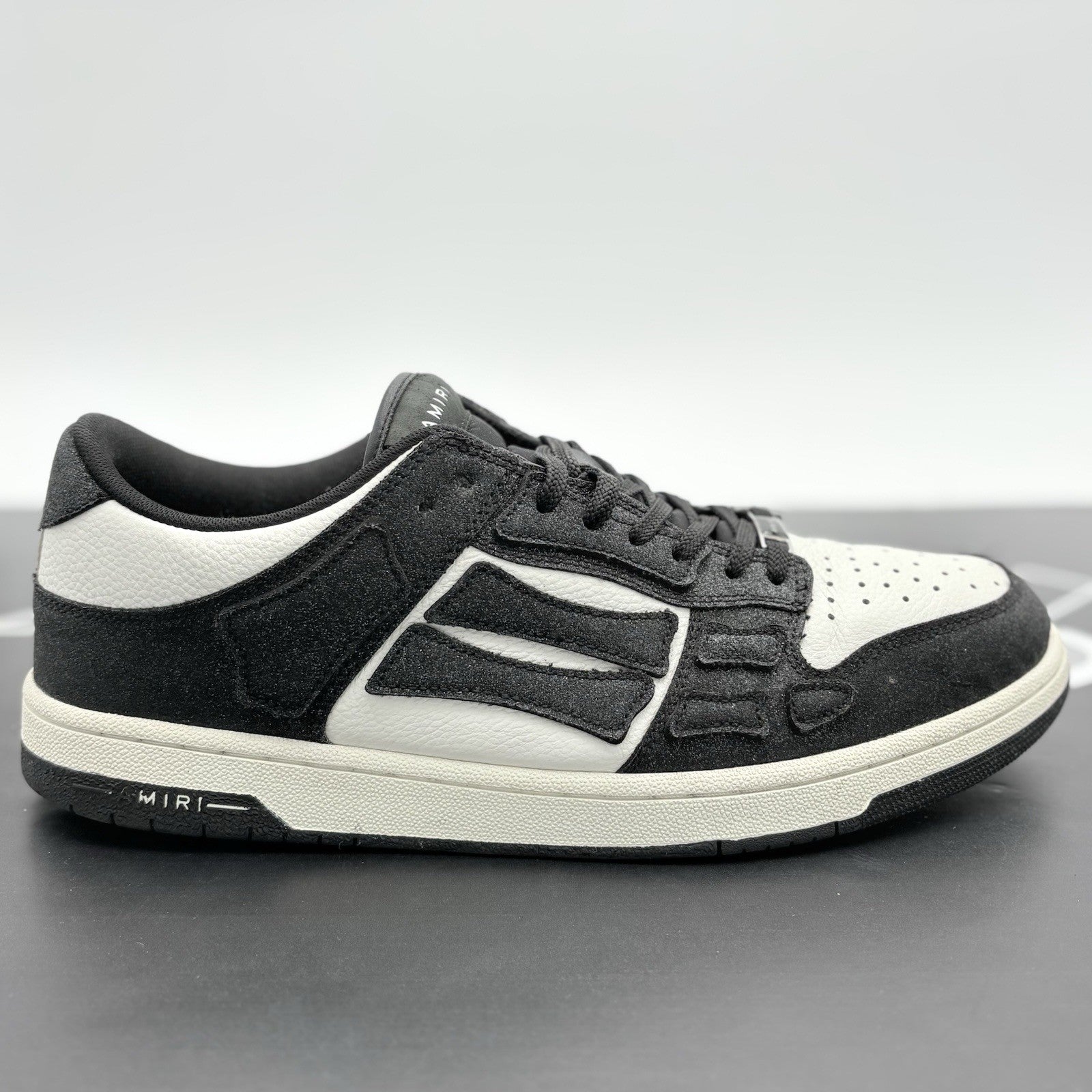 Size 46 (13 US) Amiri Skel Low Top Shimmer Sneaker ' Black '