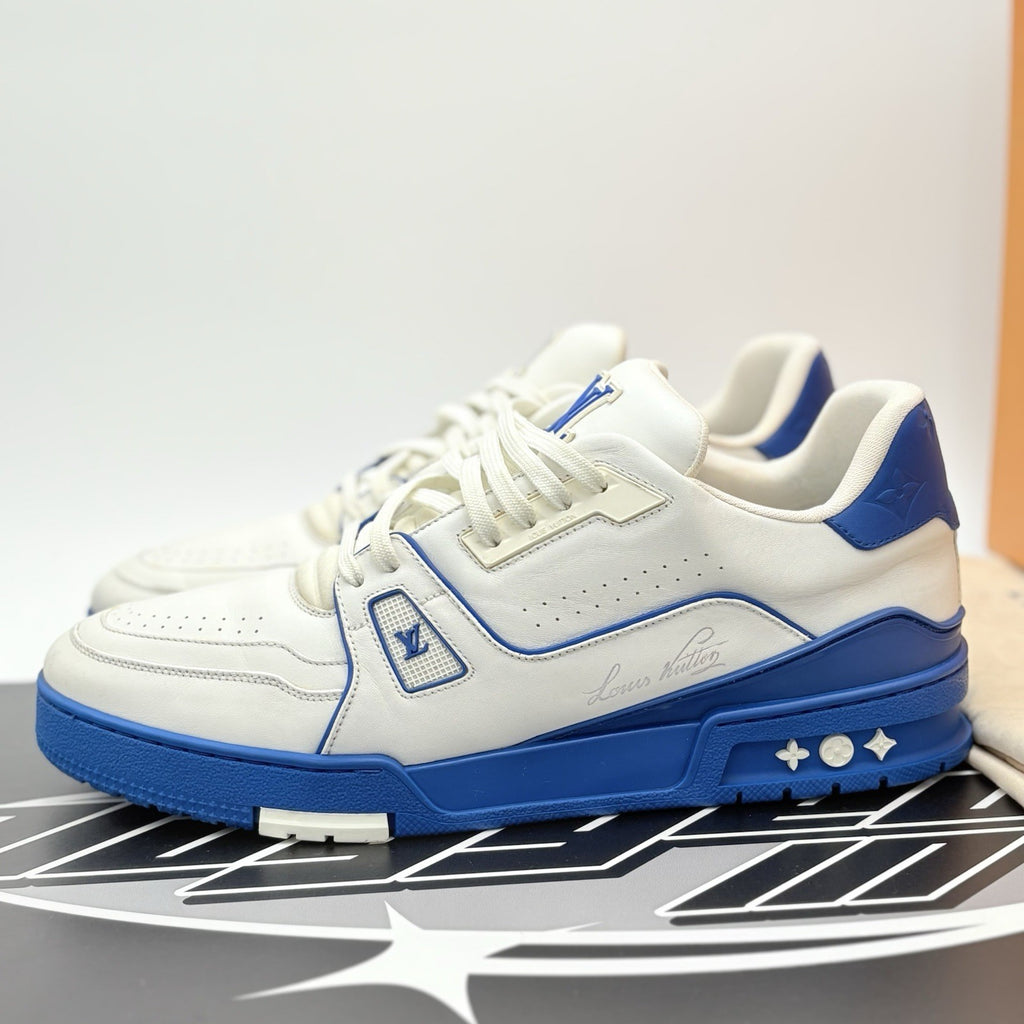 Size 10 LV (11-11.5 US) Louis Vuitton Trainer ' White Blue ' | SUPER CLEAN!