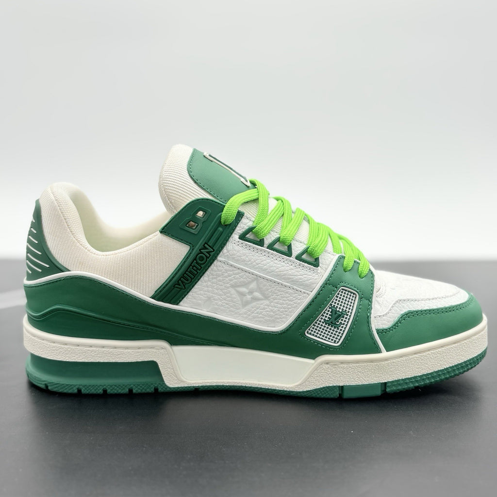 Size 7 LV (8-8.5 US) Louis Vuitton LV Trainer ' Green ' | EXCELLENT!