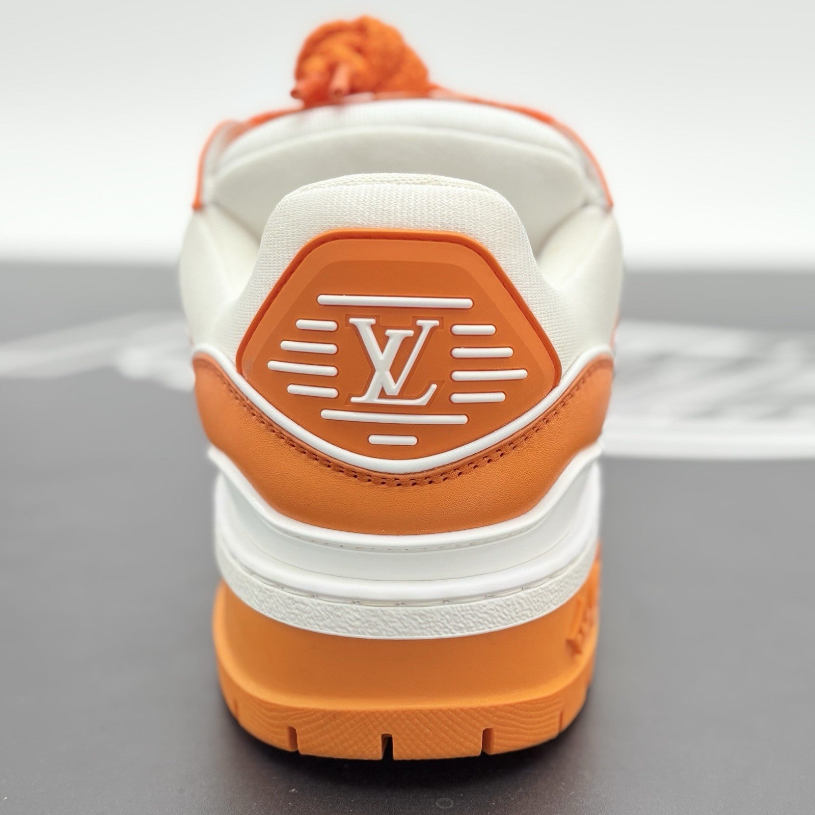 Size 7 LV (8-8.5 US) - Louis Vuitton Maxi ' Orange White ' | SUPER CLEAN!