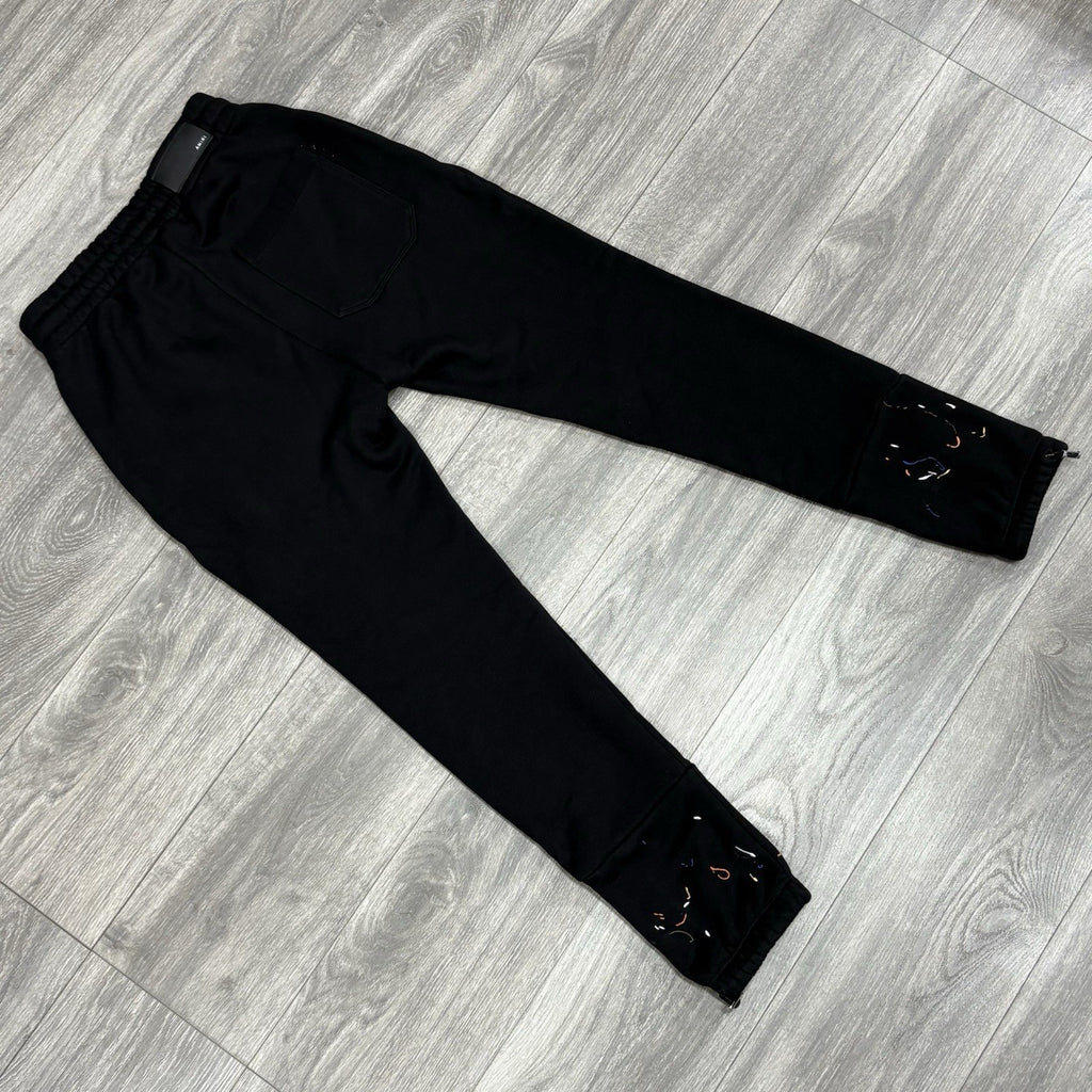 Size Small - Amiri Core Logo Paint Drip Sweatpants ' Black ' | SUPER CLEAN!
