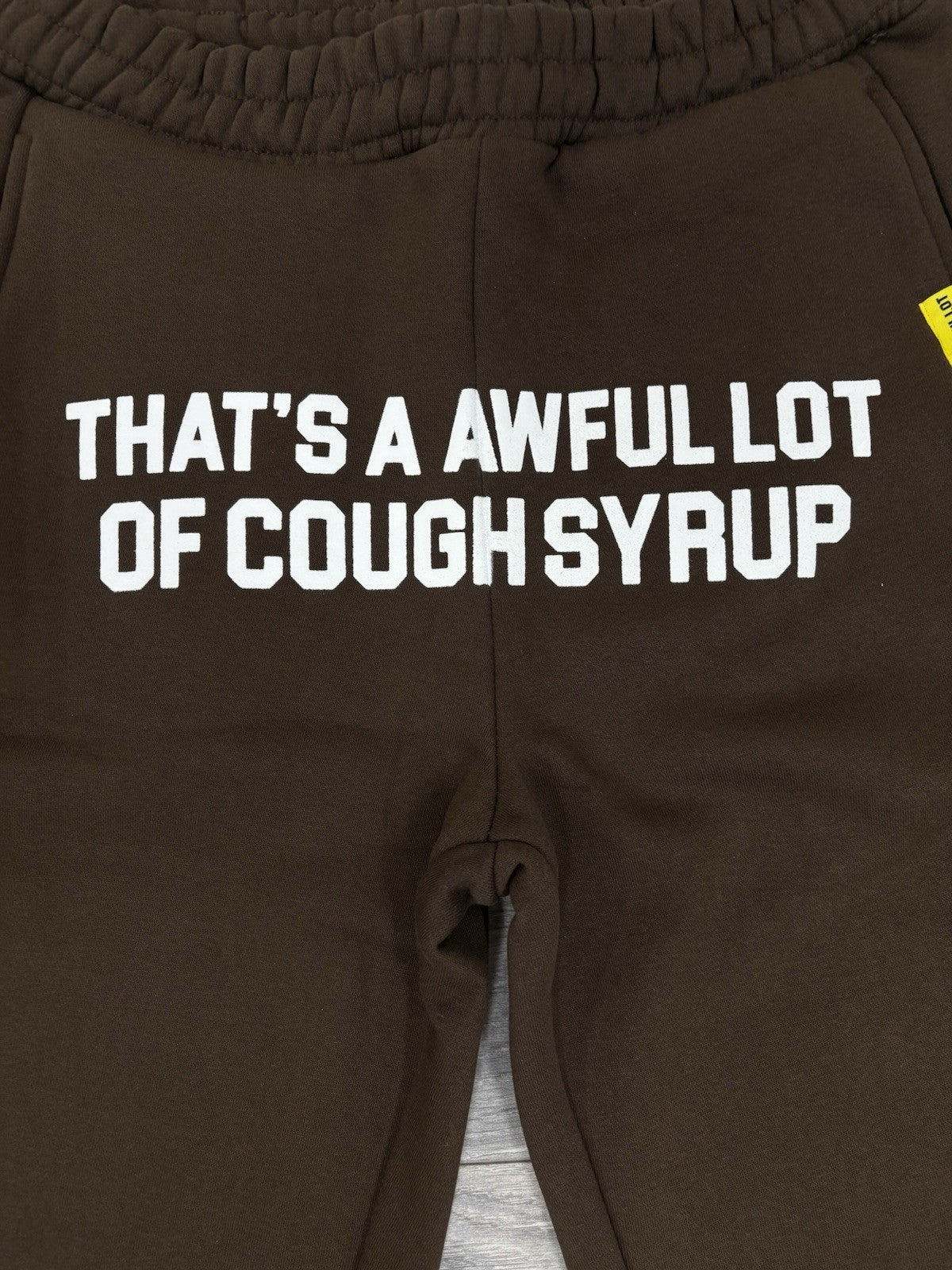 Size XL - Awful Lot Of Cough Syrup Sweats Relax Fit Flare ‘ Brown ‘ | NEW!