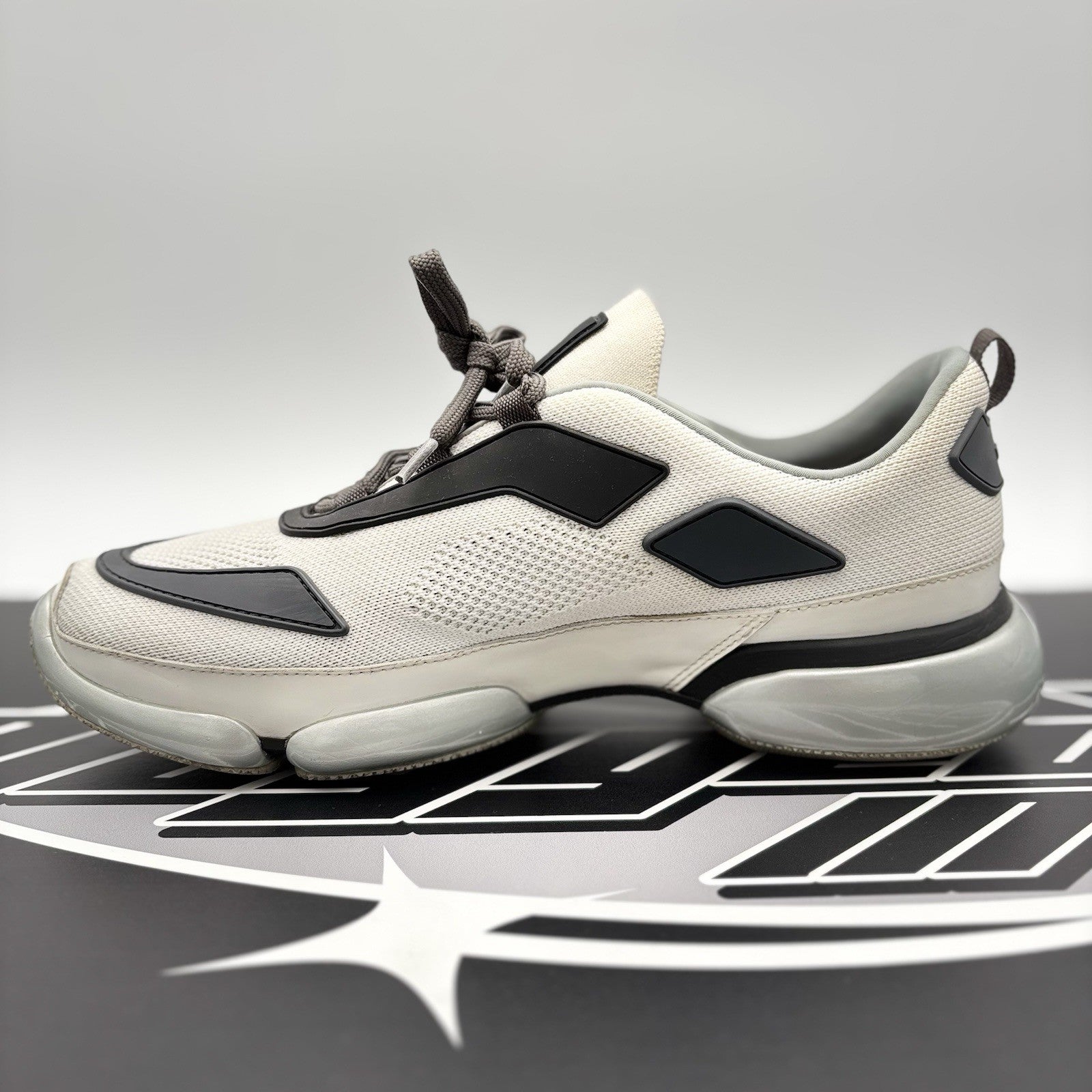 Size 6.5 UK (7.5 US) Prada Cloudbust Mesh ' White, Grey ' | GOOD CONDITION!