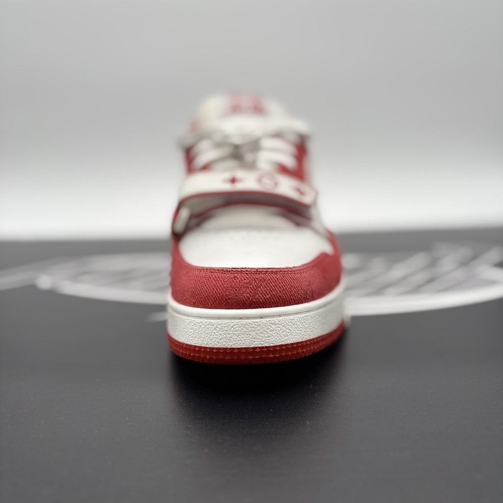 Size 9 LV (10-10.5 US) Louis Vuitton Trainer Strap ' Red, White ' | SUPER CLEAN!
