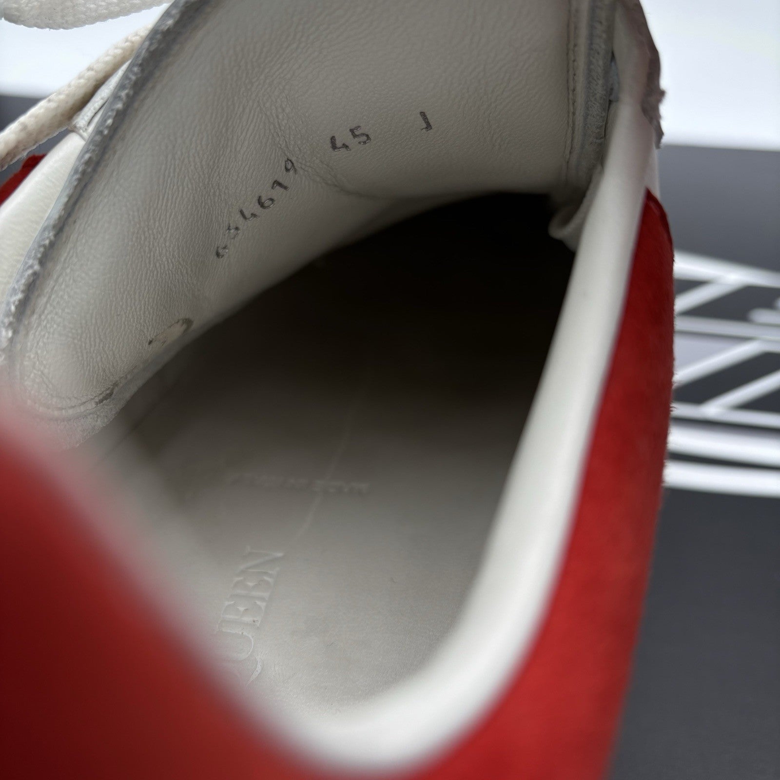 Size 45 (12 US) - Alexander McQueen Court Trainer ‘ White/Red ‘  | GOOD COND!
