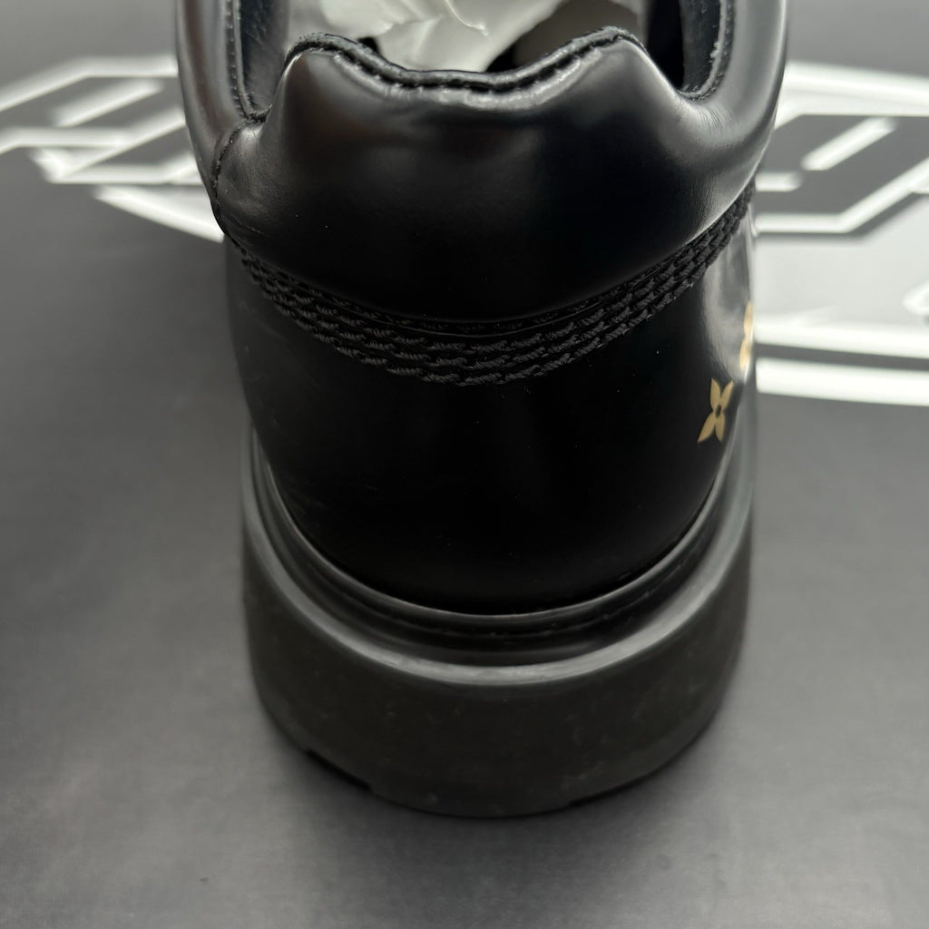 Size 7 LV (8-8.5 US) Louis Vuitton Leather Derby Sneaker ' Black ' | SUPER CLEAN