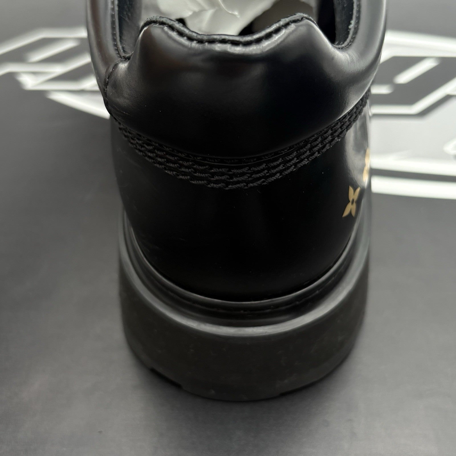 Size 7 LV (8-8.5 US) Louis Vuitton Leather Derby Sneaker ' Black ' | SUPER CLEAN