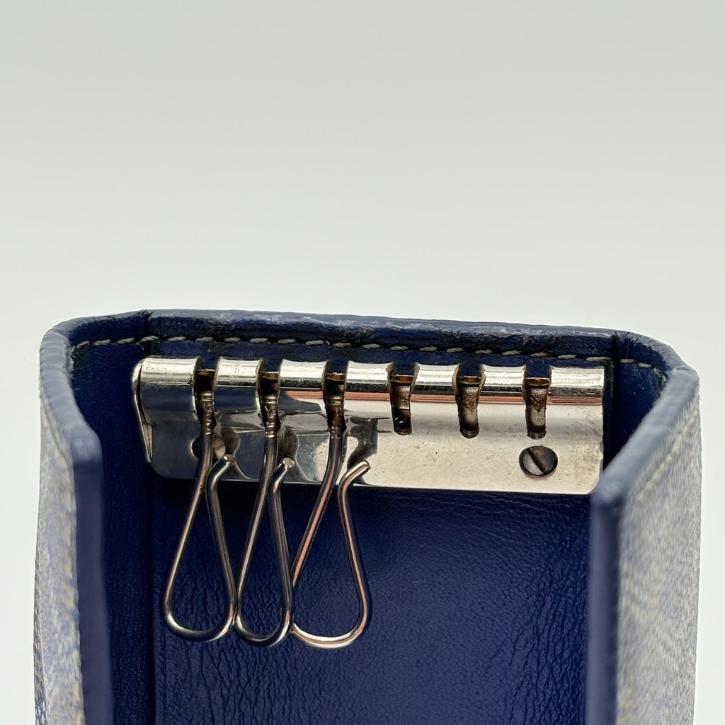Goyard Saint Michel Navy Blue Coated Canvas Key Holder Wallet | 100% AUTHENTIC!