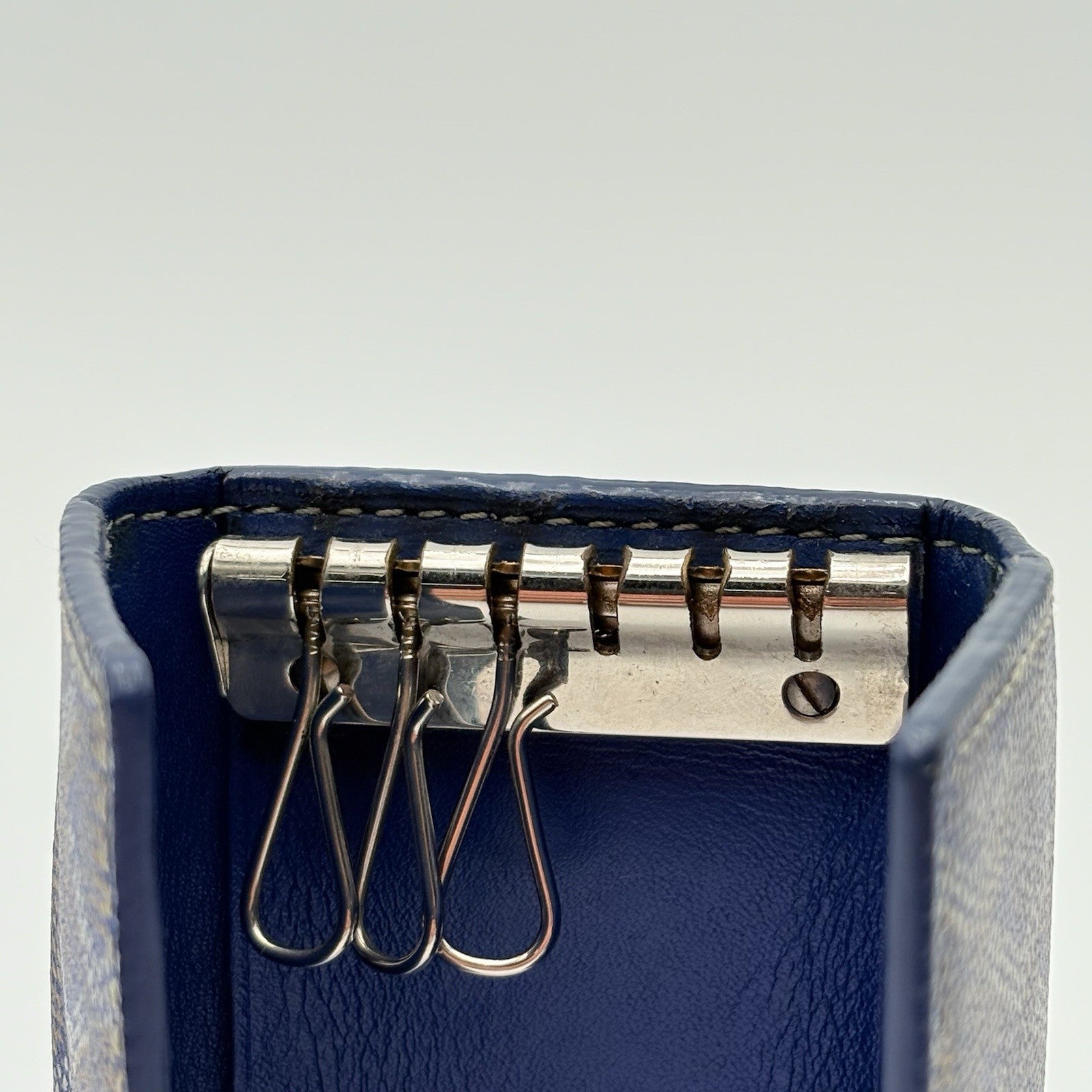 Goyard Saint Michel Navy Blue Coated Canvas Key Holder Wallet | 100% AUTHENTIC!