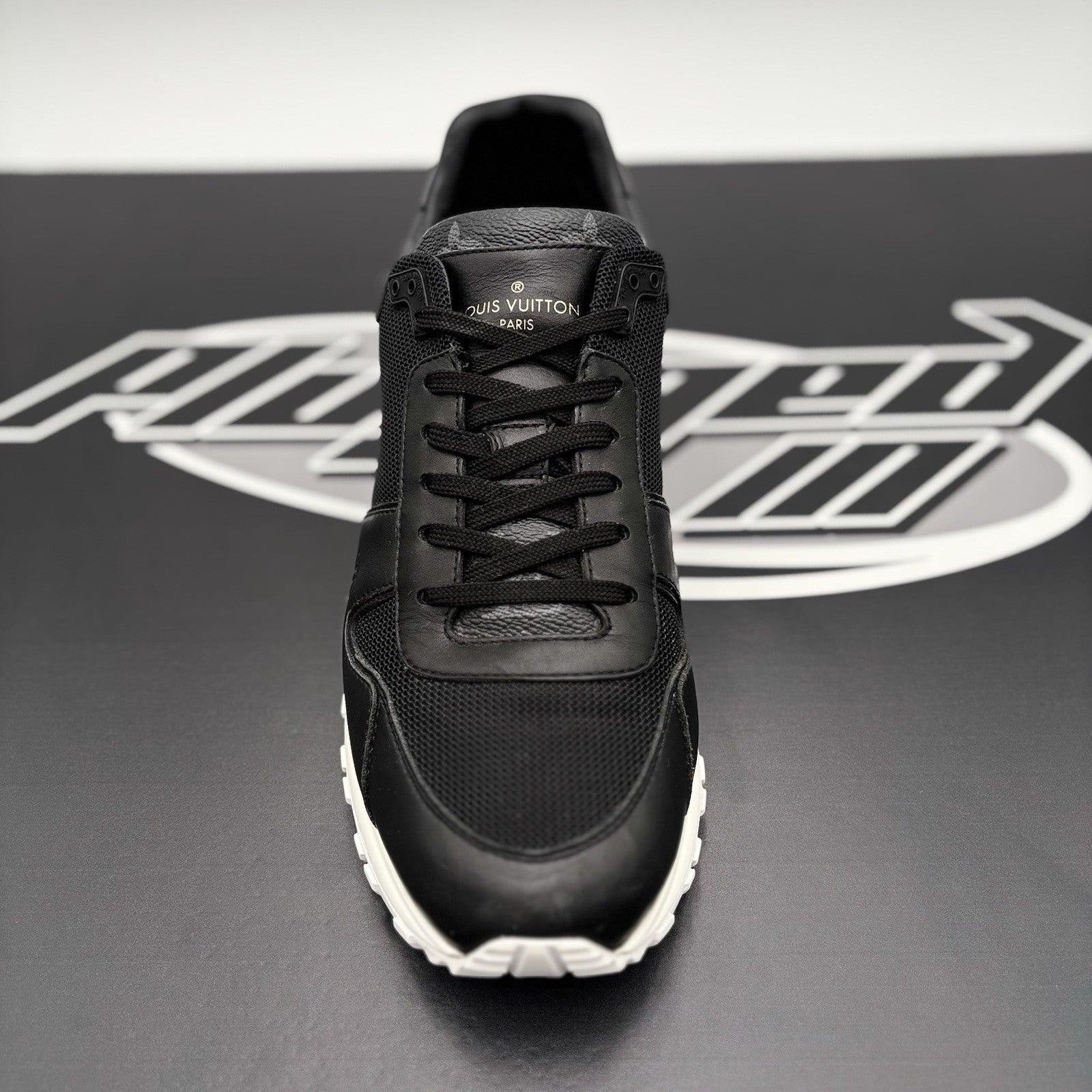 Size 7.5 LV (8.5-9 US) Louis Vuitton Run Away Sneaker ' Black White ' | GOOD!