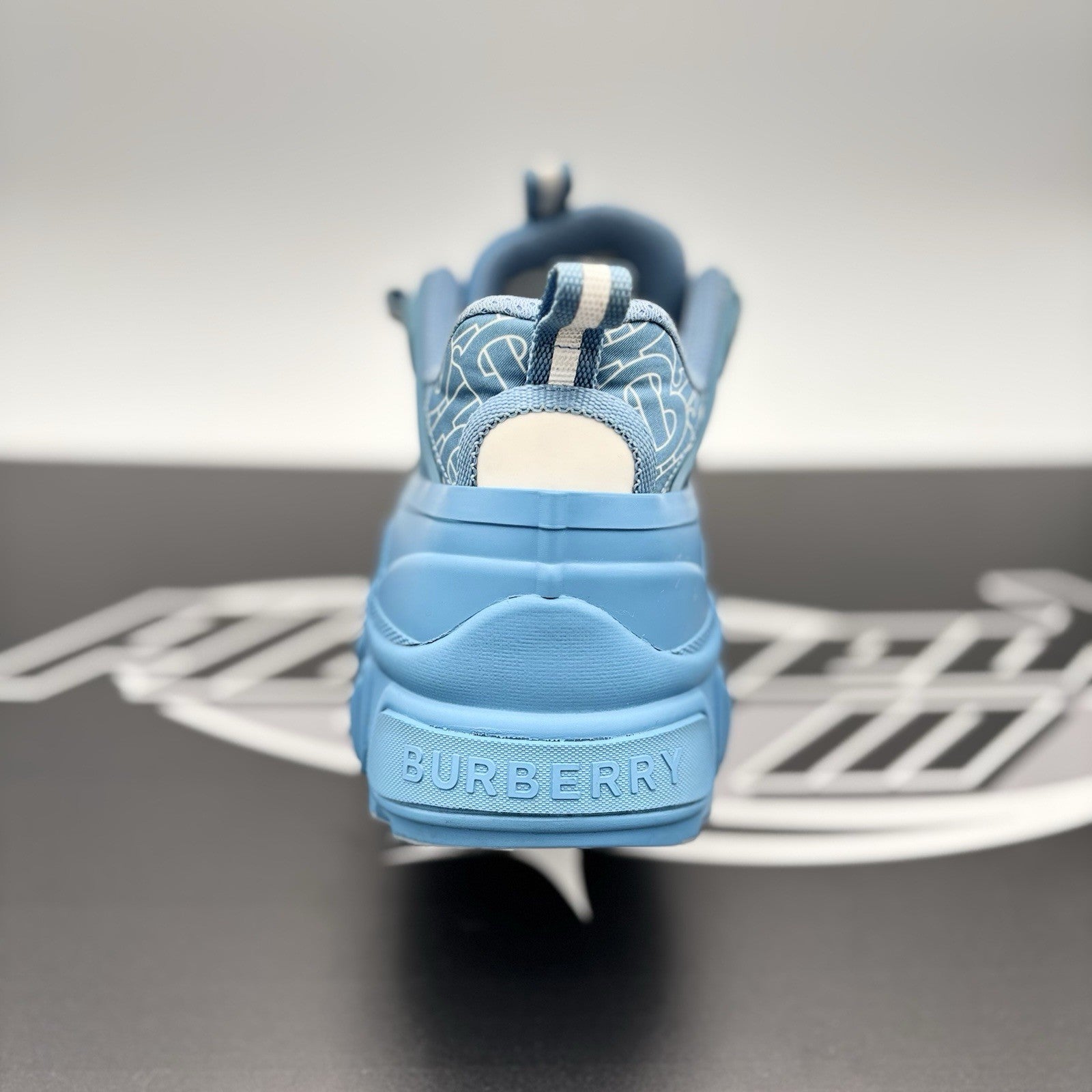 Size 45 EU (12 US) - Burberry Arthur ‘ Blue ‘ Low-Top Sneakers Monogram | GREAT!