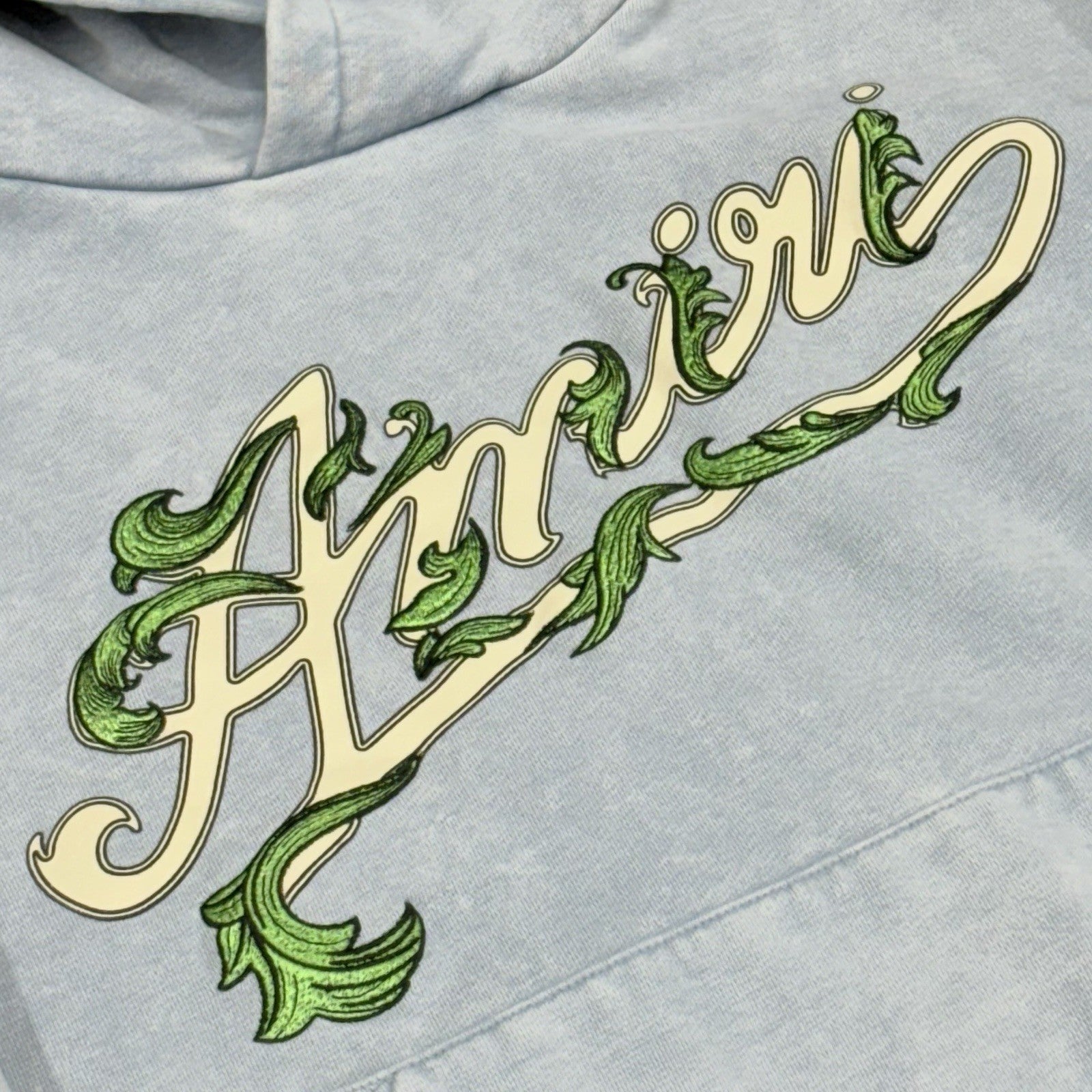Size L - Amiri Filigree Embroidered Hoodie ' Blue ' | GREAT CONDITION!