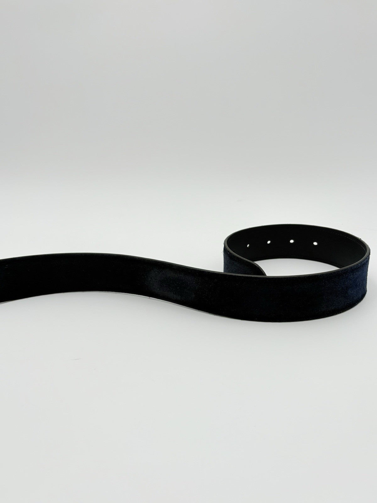 Gucci Belt GG Interlocking Buckle Suede & Leather Belt ' Blue '
