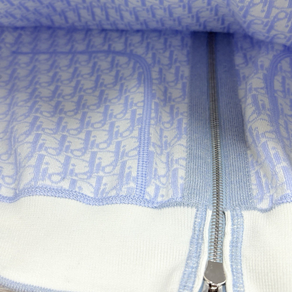 Size XL - Dior Cashmere Knit & Blue Cotton Hooded Track Jacket  | SUPER CLEAN!