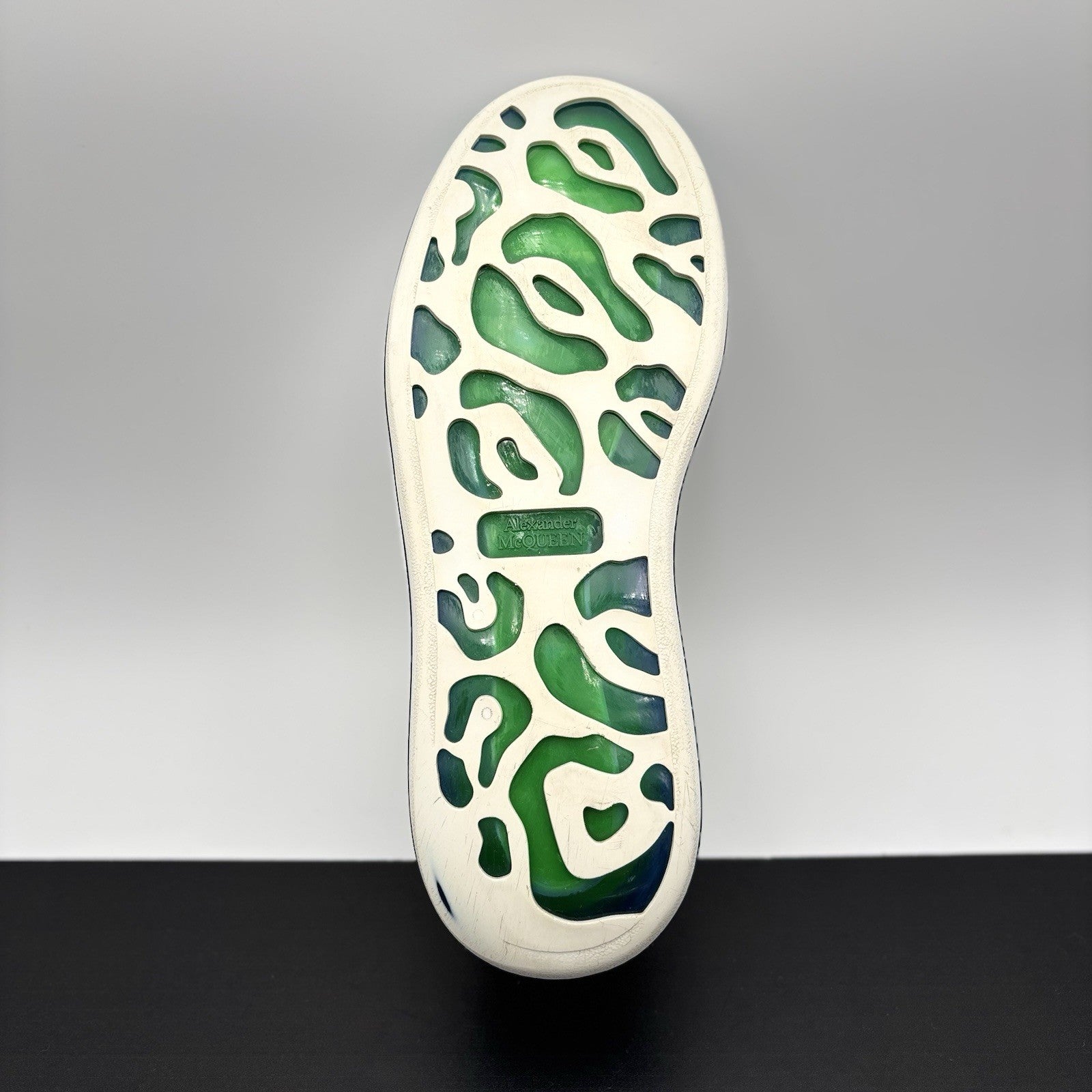 Size 45 (12 US) Alexander McQueen ' Transparent Sole White, Lime '