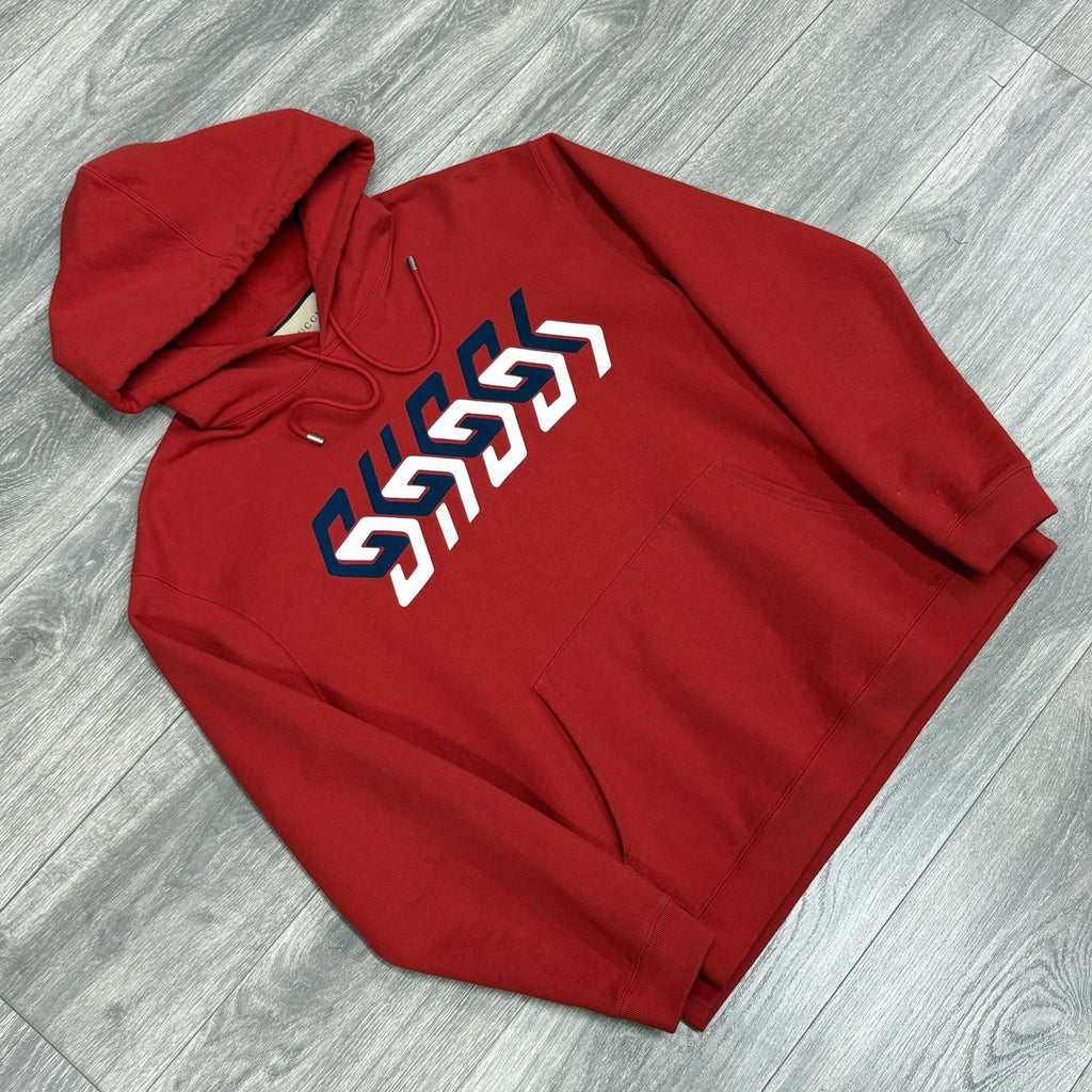 Size M - Gucci Mirrored Print Hoodie ' Red ' | GREAT CONDITION!