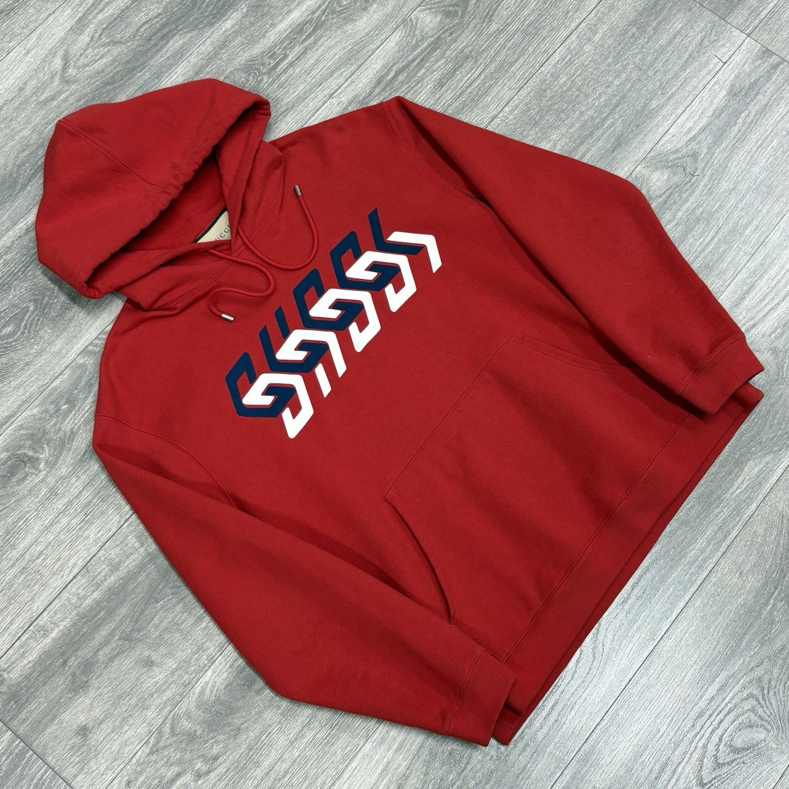 Size M - Gucci Mirrored Print Hoodie ' Red ' | GREAT CONDITION!