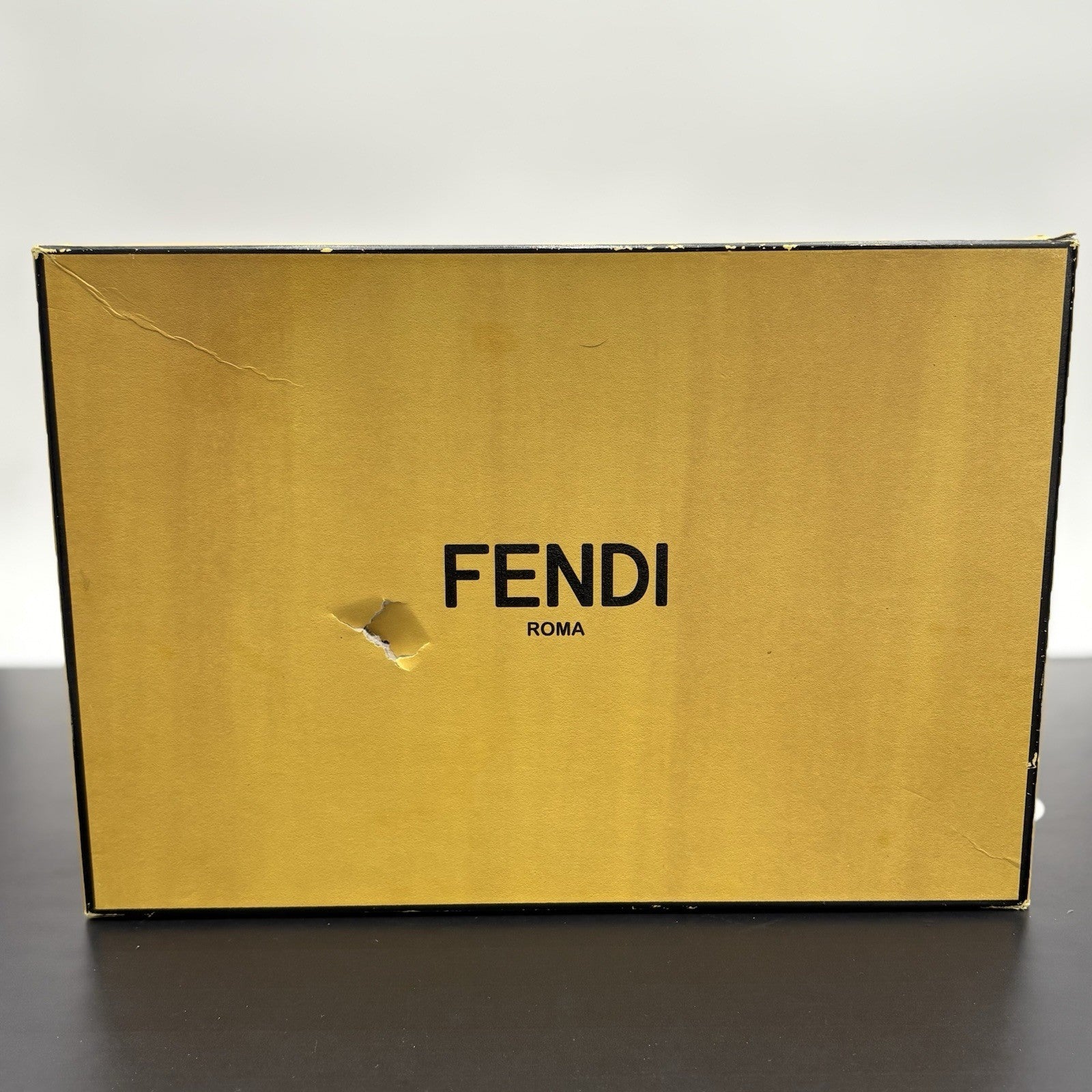 Size 11 UK (12 US) Fendi FF Motif Lace Up Low Top ' Almond Black ' | SUPER CLEAN